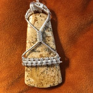 Silver with conglomerate jasper pendant